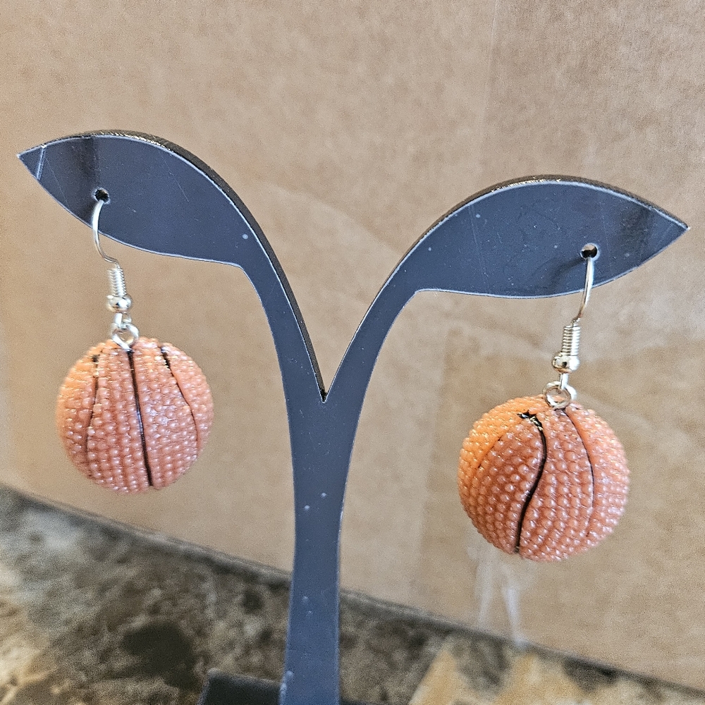 Earrings- Round Basketball